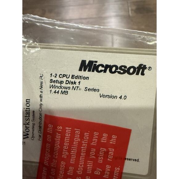 Vinrage 90s Microsoft Windows NT Workstation 4.0 Setup Disk 1-3 NEW Sealed - Picture 5 of 5